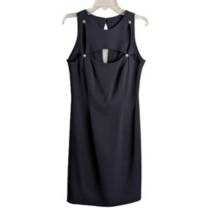 Andrea Polizzi For Rex Lester Dress LBD Black Cutout Sleeveless Party Dr…